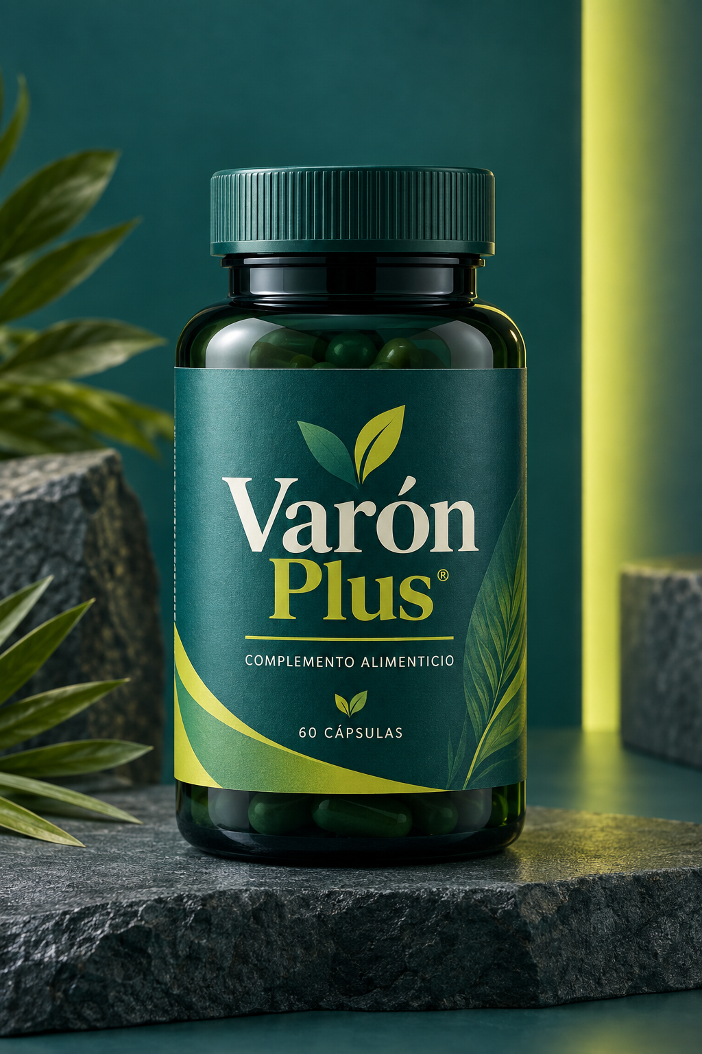 Frasco Varón Plus, fórmula botánica de 60 cápsulas